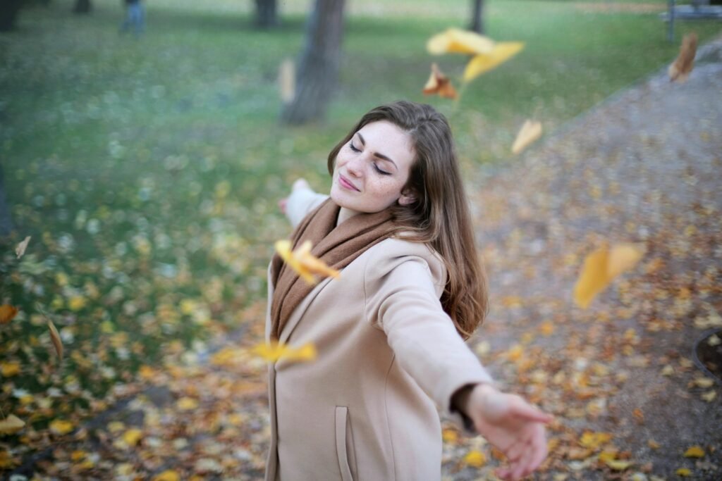 A happy girl after reading a book